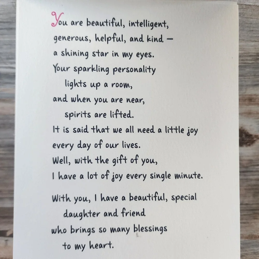 Blue Mountain Arts Daughter Greeting Card Gift to My Life Pink Flower Envelope
